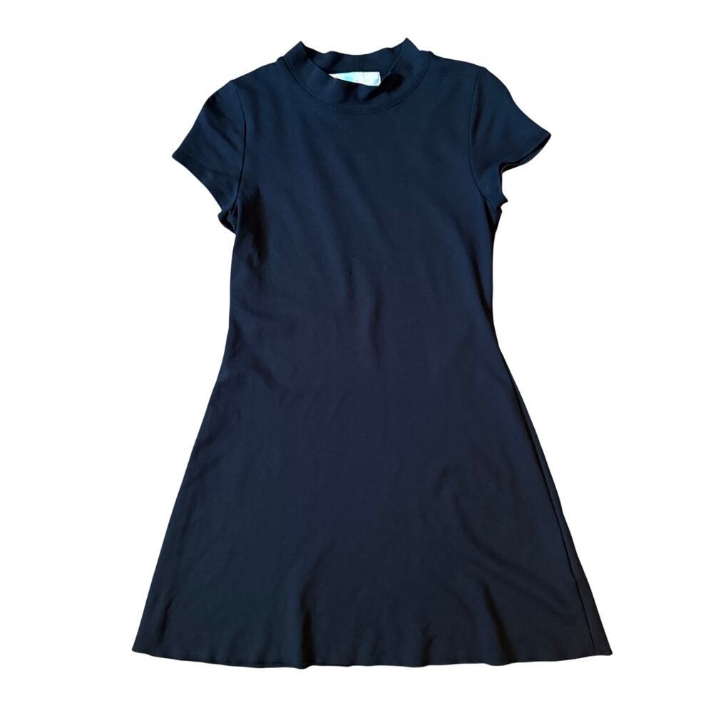 Free People Beach Women's Black A-Line Mini Dress Short Sleeve Sz Small
